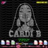 Cardi B rhinestone template digital design layout for rhinestone heat transfer production