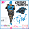 Fan girl Carolina Panthers svg cricut silhouette, nfl football team, afro woman