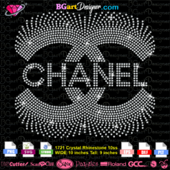 Chanel centered sparkle logo rhinestone svg cricut silhouette