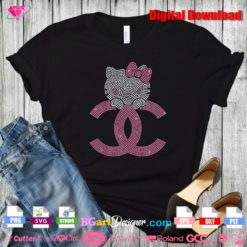 lllᐅ Hello Kitty Chanel Rhinestone SVG - bling cricut silhouette cut file