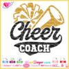 cheer coach daughter name megaphone pom pom svg download