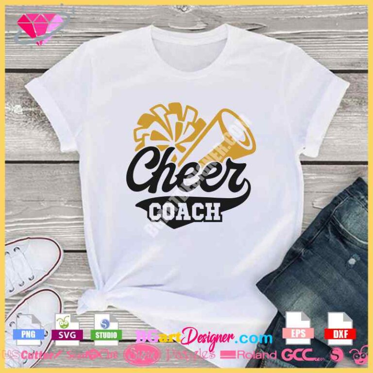 lllᐅ Cheer Coach Megaphone SVG - cricut layered vector file