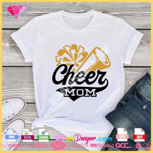 cheer mom daughter custom name megaphone svg download