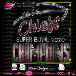 chiefs championship rhinestone download, chiefs super bowl rhinestone template for cricut silhouette file kansas city vector cut file