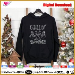 chillin with my snowmies rhinestone svg cricut download