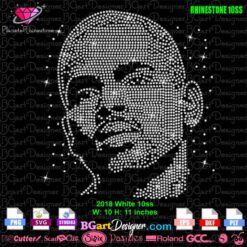 Chris Brown Rhinestone Template for instant digital download. Designed with rhinestone 10ss, this SVG file is compatible with Cricut, Silhouette, and other cutting machines. Ideal for creating eye-catching t-shirts and accessories. Keywords: rhinestone template, Chris Brown SVG, cutting machine pattern, t-shirt design file