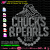 chucks & pearl rhinestone svg cricut silhouette, chucks pearl bling svg template, download chucks and pearl vector converse shoes