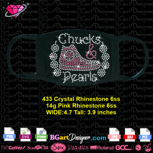 chucks & pearls mask star rhinestone svg cricut silhouette, chucks pearls bling svg template, download chucks and pearls vector converse shoes