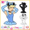 Cinderella disney princess with mickey mouse ears svg, Cinderella mickey ears head svg cricut