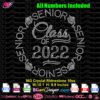 senior class of 2022 rhinestone svg cricut silhouette, download senior bling rhinestone template