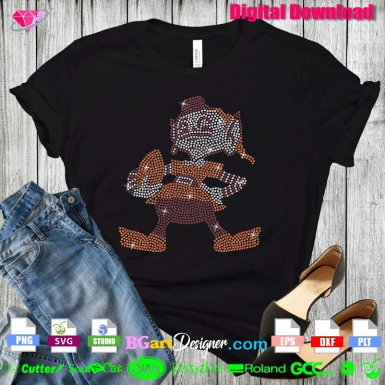 lllᐅ Cleveland Browns Elf Rhinestone SVG - Digital bling template