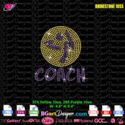 coach zumba logo small rhinestone design digital template svg plt