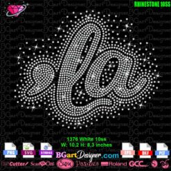 comma LA kamala harris Rhinestone Template Digital Download for Cricut & Silhouette, Sparkling LA Design for DIY T-Shirt, Rhinestone 10ss Instant Download, Custom Bling Tee with LA Script, Perfect for LA Enthusiasts.