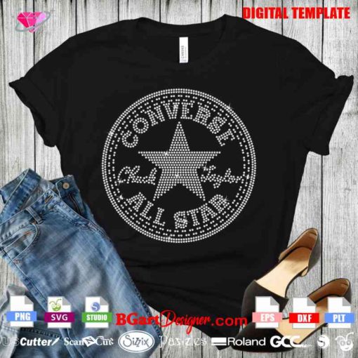 Custom All-Stars Iron On Rhinestone Transfer