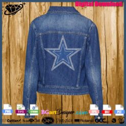 blue star cowboys rhinestone template jacket cricut svg