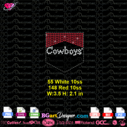 Cowboys Marlboro pocket rhinestone svg cricut silhouette, Cowboys country Marlboro bling template download