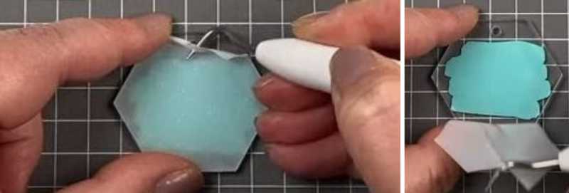 putting vinyl on acrylic keychain