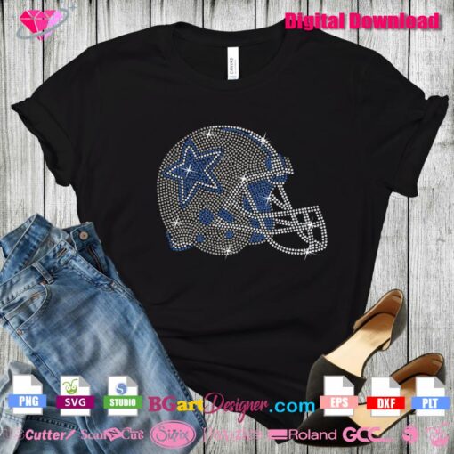 dallas cowboys nfl bling rhinestone helmet svg cricut download