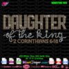 daughter of the king outline 2 Corinthians 6.18 rhinestone template svg download, daughter of the king rhinestone cricut silhouette file, crown king svg download bling