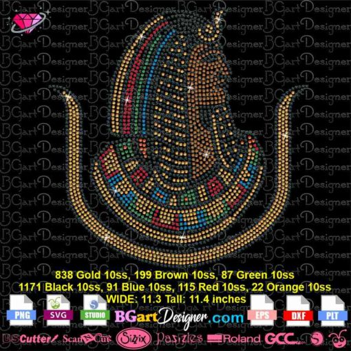 daughters of isis digital bling rhinestone template svg, daughter isis bling transfer download