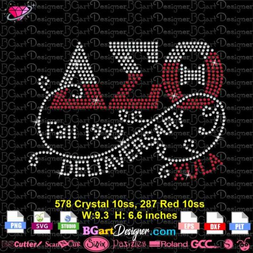 Deltaversary xula rhinestone svg cricut silhouette