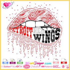 Detroit Red wings dripping lips svg cricut silhouette