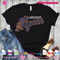 detroit tigers digital bling transfer svg cricut download t-shirt