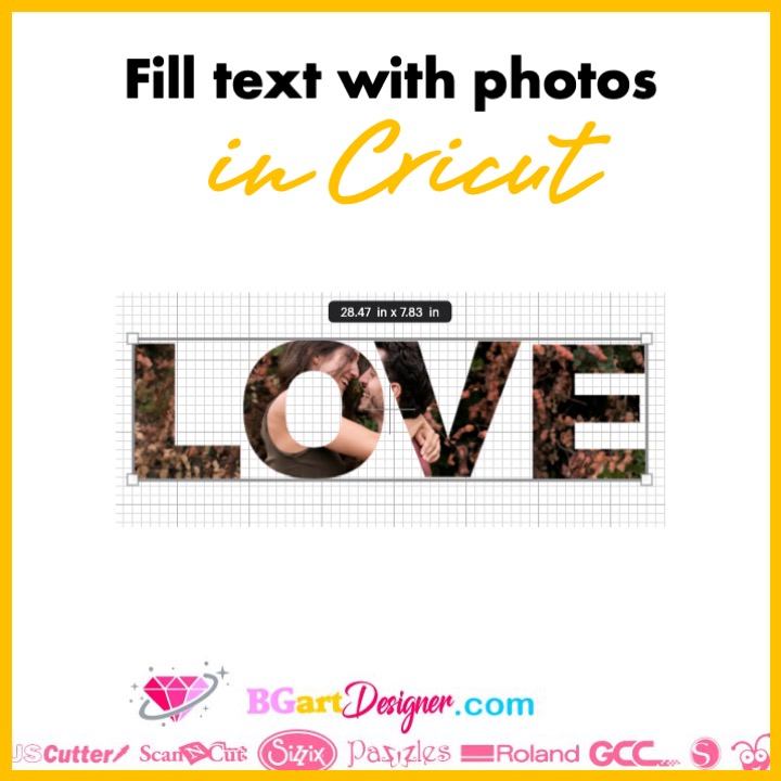 fill text with photos cricut