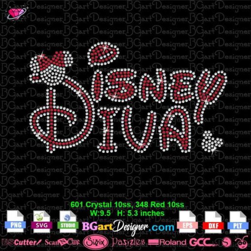 disney dia rhinestone template svg cricut silhouette