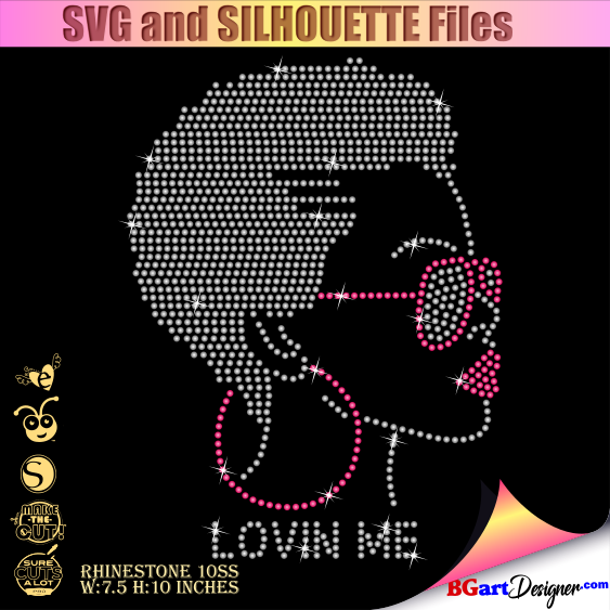 Download lllᐅDiva afro girl rhinestone svg - Bgartdesigner.com