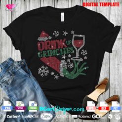 Merry Christmas Grinch rhinestone template, Grinch Shirt Design bling Pattern SVG cricut Download