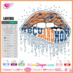 HBCU Band mom dripping lips svg cricut silhouette, music instrument logo biting lips svg sublimation