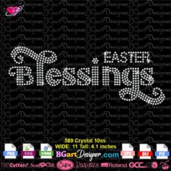 easter blessings digital rhinestone svg cricut silhouette