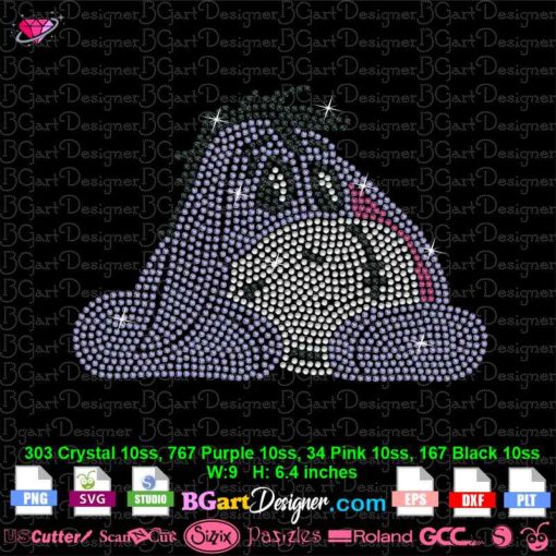 Eeyore Winnie Pooh Donkey Rhinestone svg cricut silhouette