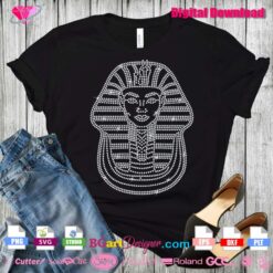 Egyptian Pharaoh king rhinestone template svg cricut transfer for shirt