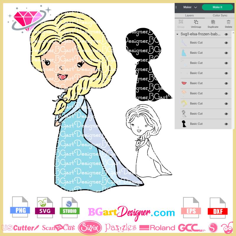 Princess Elsa And Anna Frozen Cute Clipart PNG Files DIGITAL