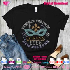 Digital download of Essence Festival Queens rhinestone template for 10ss stones, Mardi Gras style for cutting machines
