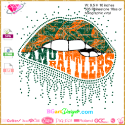 famu rattlers dripping lips svg, Florida A&M Rattlers svg, famu ncaa lips svg, cricut file, vector cuttable files, silhouette cameo