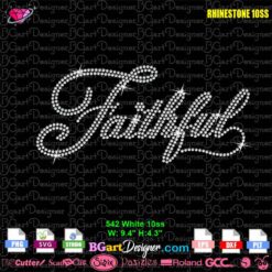 Faithful Christian rhinestone SVG template for Cricut and Silhouette
