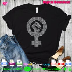 feminism symbol digital bling rhinestone transfer svg download