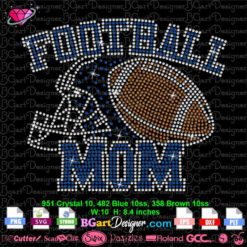 football mom helmet ball rhinestone svg, football mom bling template svg cricut silhouette