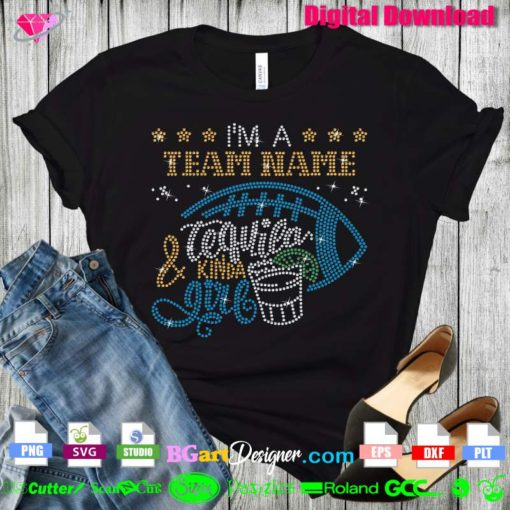 Tequila football rhinestone svg, football nfl bundle rhinestone bling t-shirt