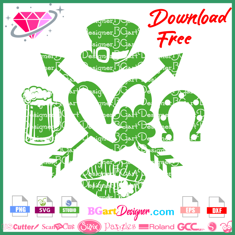 Download free love arrows shamrock st Patrick celebration svg cricut silhouette, st patricks day free vector clipart png, lips clover svg free, beer svg free, happy lucky Happy St Patrick's Day svg free