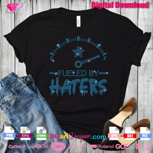 haters drip rhinestone svg, cowboys fueled rhinestone template svg cricut