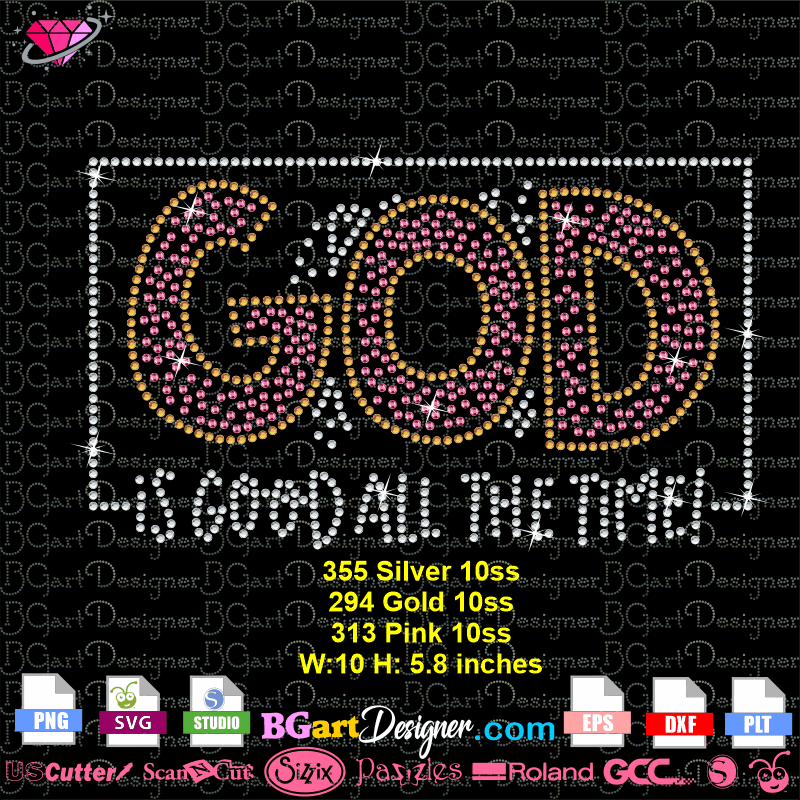 Free rhinestone template GOD svg cricut silhouette, download free svg, god is good all the time cuttable layered