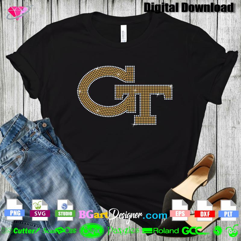 Georgia Football LOVE rhinestone & glitter bling football shirt