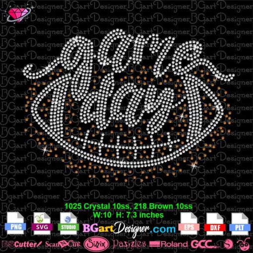 Game Day Rhinestone svg, Football Game Bling svg, Game Day Football rhinestone template svg, Football bling transfer svg