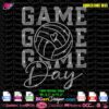 Game Day rhinestone file volleyball bling DIY tee svg plt digital design for cutting machines and volleyball shirts for women