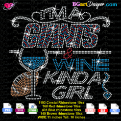I am giants and wine kinda girl rhinestone svg cricut silhouette download, ny giants rhinestone svg, new york giants bling design cricut silhouette