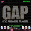 gap god answers prayers rhinestone svg, gap logo rhinestone template svg